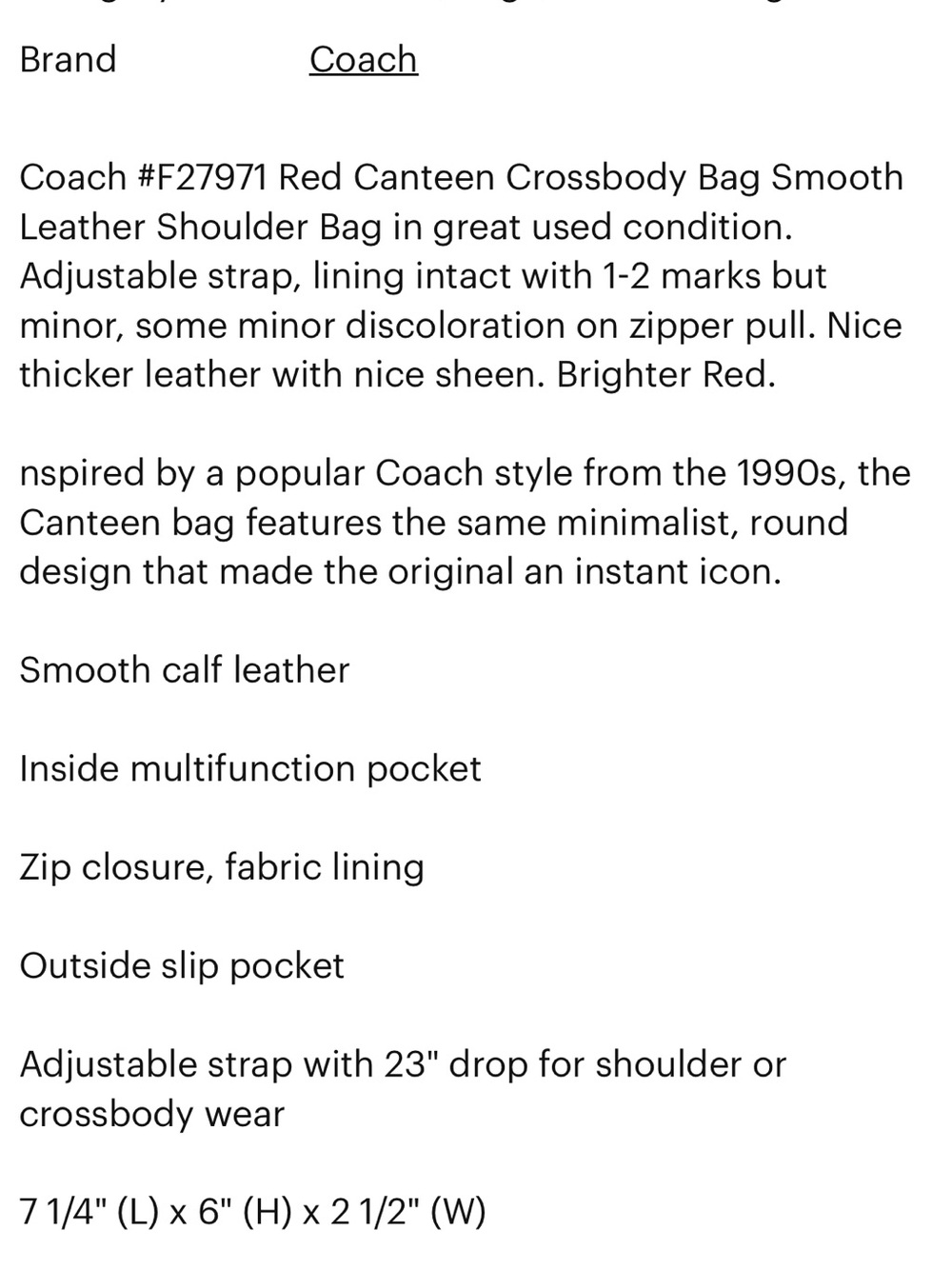 Coach Round Canteen Periwinkle Leather Archive Re-Edition Crossbody Bag Purse - Picture 9 of 9